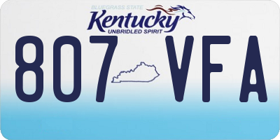 KY license plate 807VFA