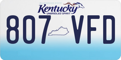 KY license plate 807VFD