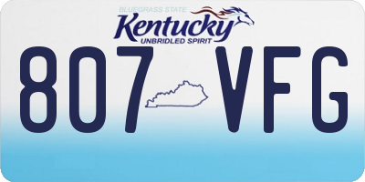 KY license plate 807VFG