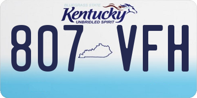 KY license plate 807VFH