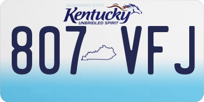 KY license plate 807VFJ