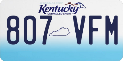KY license plate 807VFM