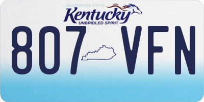 KY license plate 807VFN