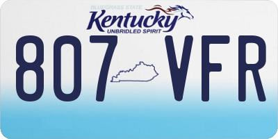 KY license plate 807VFR