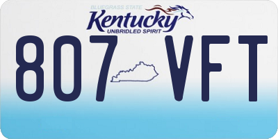 KY license plate 807VFT