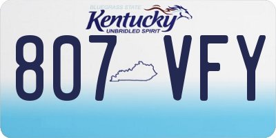 KY license plate 807VFY