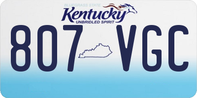 KY license plate 807VGC