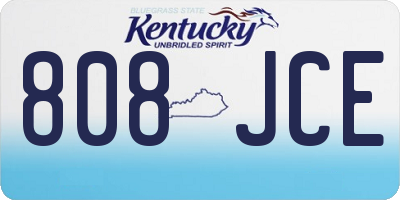 KY license plate 808JCE