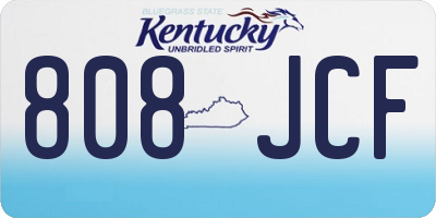 KY license plate 808JCF