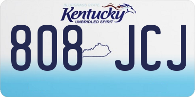 KY license plate 808JCJ