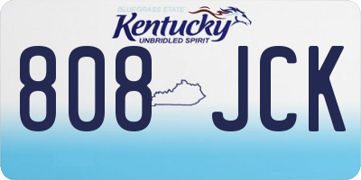 KY license plate 808JCK