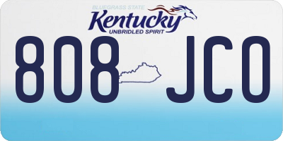 KY license plate 808JCO