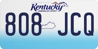 KY license plate 808JCQ