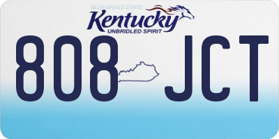 KY license plate 808JCT