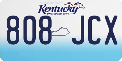 KY license plate 808JCX