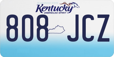 KY license plate 808JCZ