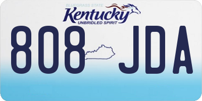 KY license plate 808JDA