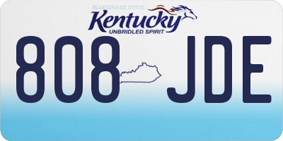 KY license plate 808JDE