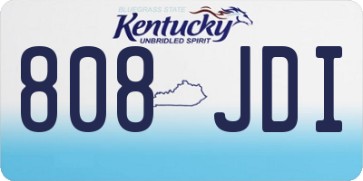 KY license plate 808JDI