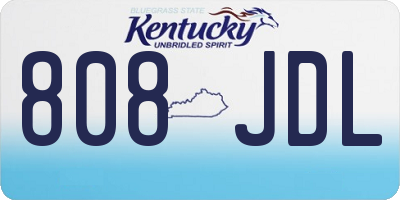 KY license plate 808JDL