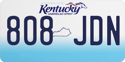KY license plate 808JDN