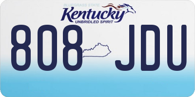 KY license plate 808JDU