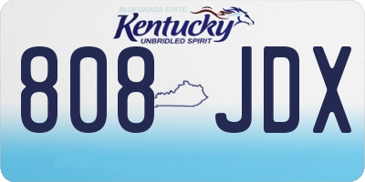 KY license plate 808JDX