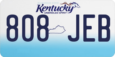 KY license plate 808JEB