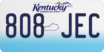 KY license plate 808JEC