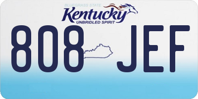 KY license plate 808JEF