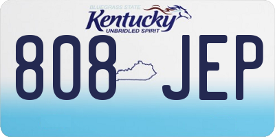 KY license plate 808JEP