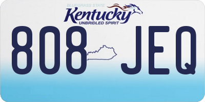 KY license plate 808JEQ