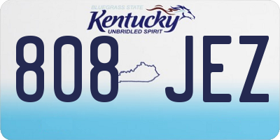 KY license plate 808JEZ