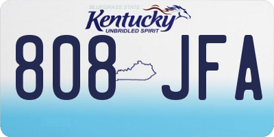 KY license plate 808JFA