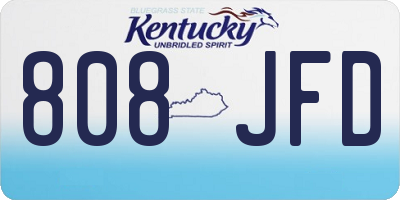 KY license plate 808JFD