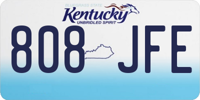 KY license plate 808JFE