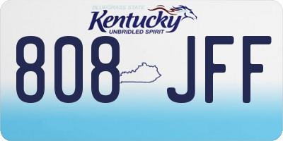 KY license plate 808JFF