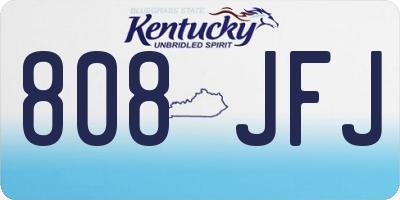 KY license plate 808JFJ