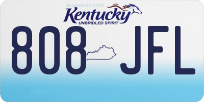 KY license plate 808JFL