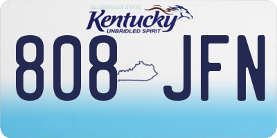 KY license plate 808JFN