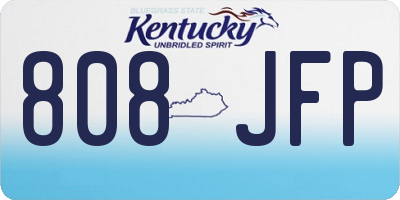 KY license plate 808JFP