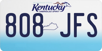 KY license plate 808JFS
