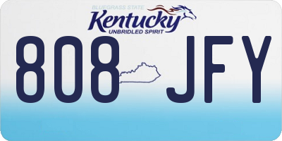 KY license plate 808JFY
