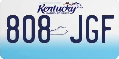 KY license plate 808JGF