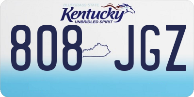 KY license plate 808JGZ