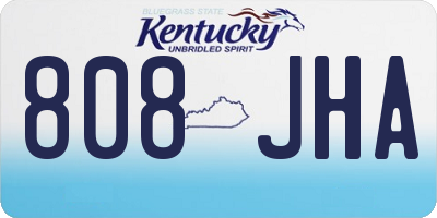 KY license plate 808JHA