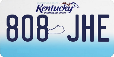 KY license plate 808JHE