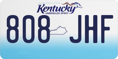 KY license plate 808JHF
