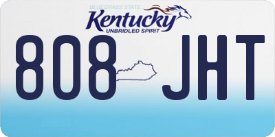 KY license plate 808JHT