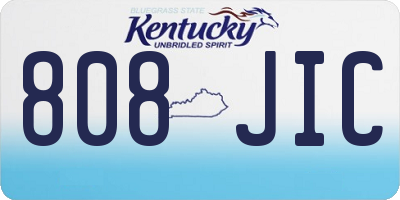 KY license plate 808JIC